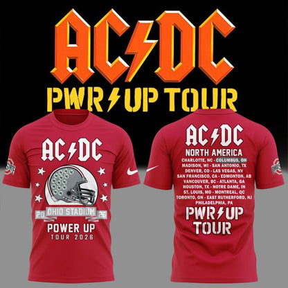Premium AC/DC x Ohio State Buckeyes Football Power Up Tour 2026 T-Shirt