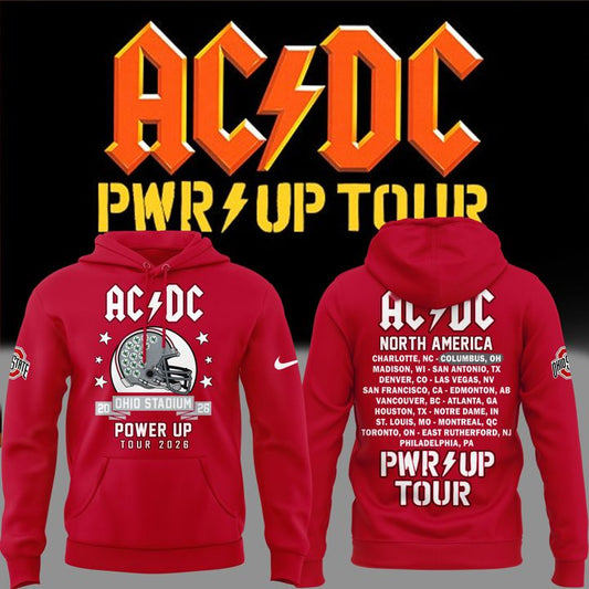 AC/DC x Ohio State Buckeyes Football Power Up Tour 2026 Hoodie