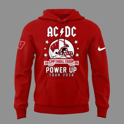 Hoodie AC/DC x Wisconsin Badgers Football - Power Up Tour 2026 Hoodie