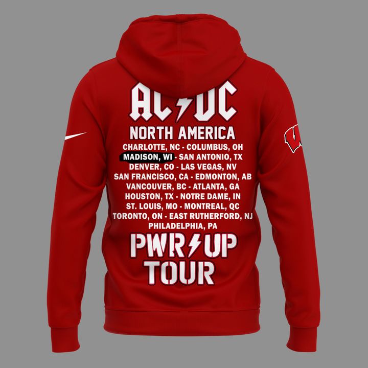 Perfect Hoodie AC/DC x Wisconsin Badgers Football - Power Up Tour 2026 Hoodie