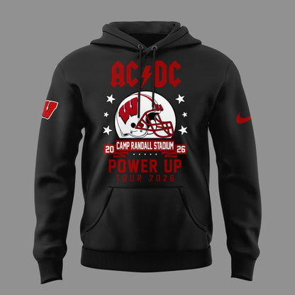 Special Edition AC/DC x Wisconsin Badgers Football Power Up Tour 2026 Hoodie