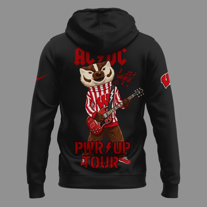 Special Edition AC/DC x Wisconsin Badgers Football Power Up Tour 2026 Hoodie