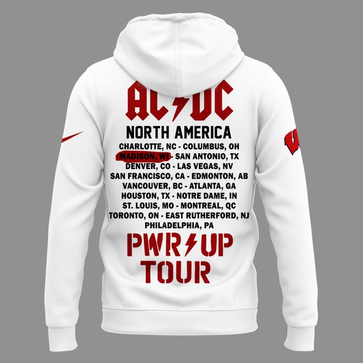 Perfect Hoodie AC/DC x Wisconsin Badgers Football - Power Up Tour 2026 Hoodie | BM66