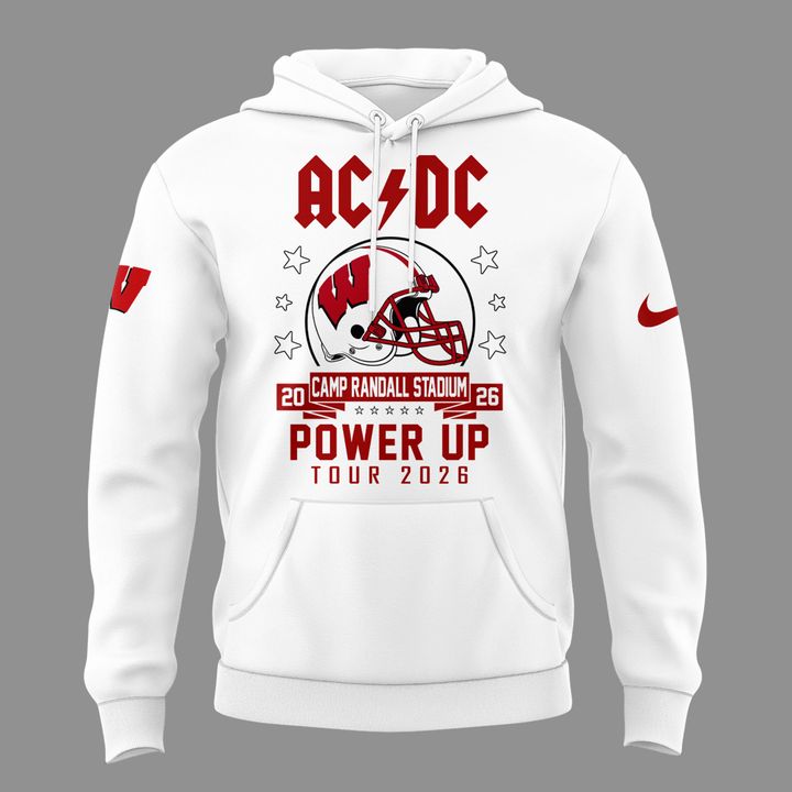 Perfect Hoodie AC/DC x Wisconsin Badgers Football - Power Up Tour 2026 Hoodie | BM66