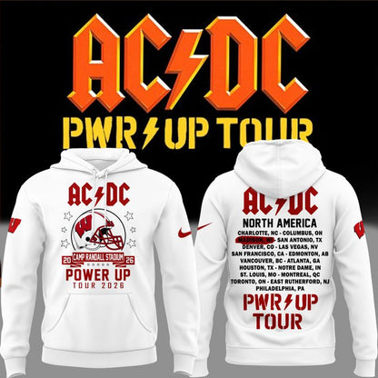 Perfect Hoodie AC/DC x Wisconsin Badgers Football - Power Up Tour 2026 Hoodie | BM66