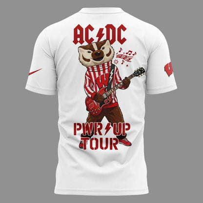 Special Edition AC/DC x Wisconsin Badgers Football Power Up Tour 2026 T-Shirt