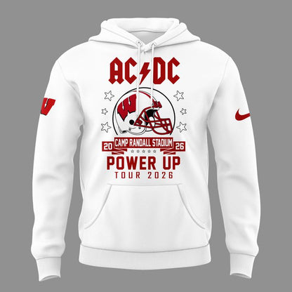 Limited Hoodie AC/DC x Wisconsin Badgers Football - Power Up Tour 2026 Hoodie