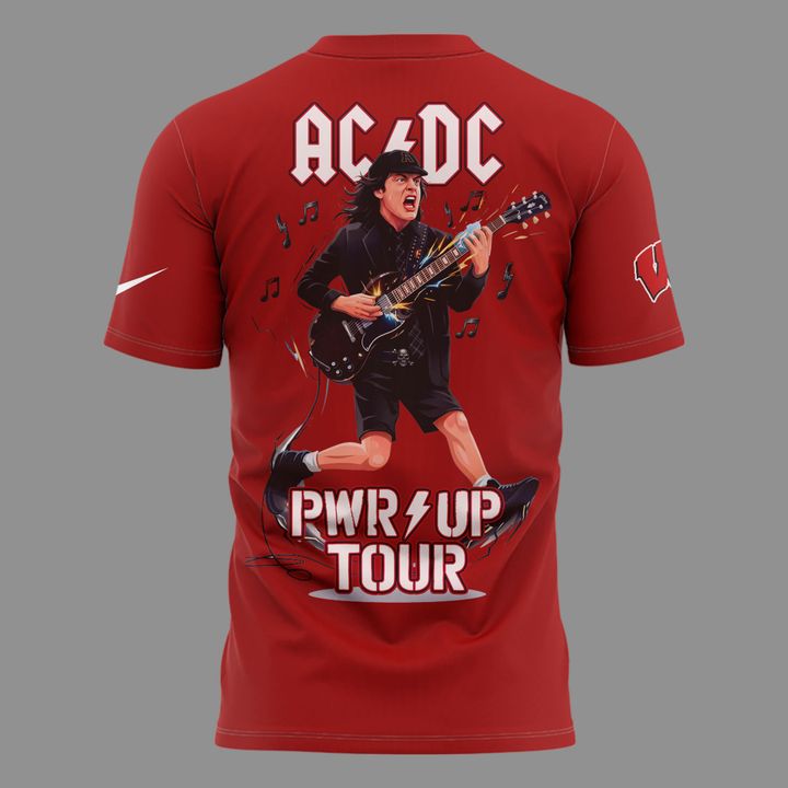 AC/DC x Wisconsin Badgers Football Power Up Tour 2026 T-Shirt