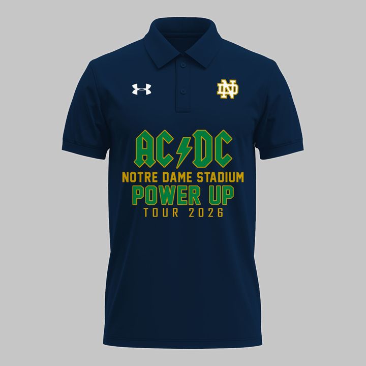 Special AC/DC x Notre Dame Football - Power Up Tour 2026 Polo Shirt