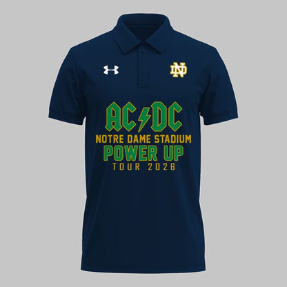 Special AC/DC x Notre Dame Football - Power Up Tour 2026 Polo Shirt
