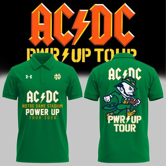 Exclusive Polo AC/DC x Notre Dame Football - Power Up Tour 2026 Polo Shirt