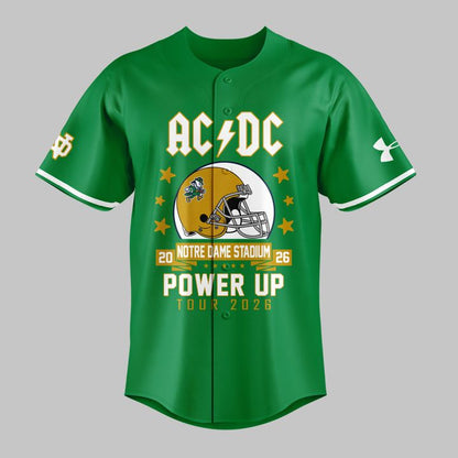 Special Power Up Tour 2026 - AC/DC x Notre Dame Baseball Jersey