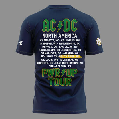 Limited Edition AC/DC x Notre Dame Football Power Up Tour 2026 TShirt