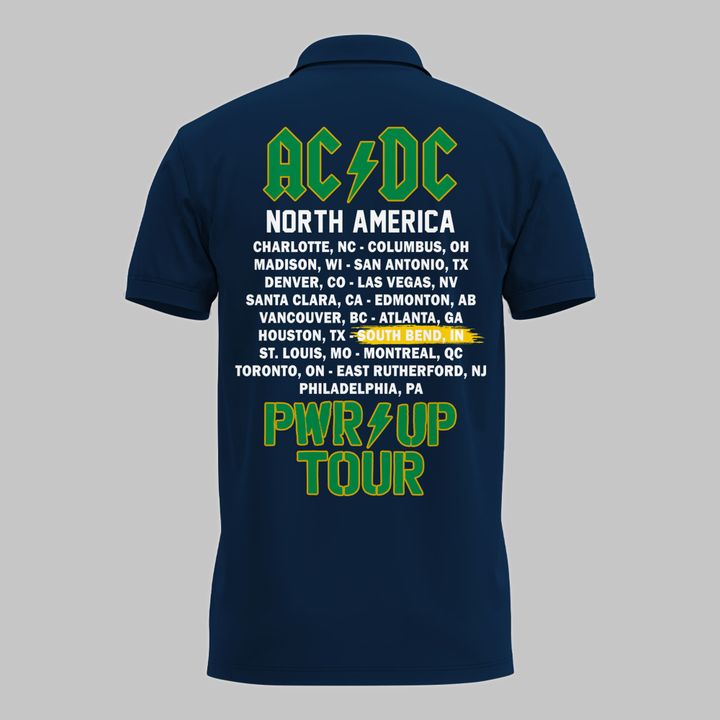 Special AC/DC x Notre Dame Football - Power Up Tour 2026 Polo Shirt