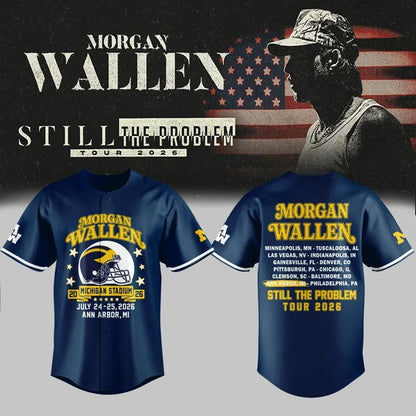 Morgan Wallen x Michigan Football Still The Problem Tour 2026 Limited Jersey NN v3 | JX69