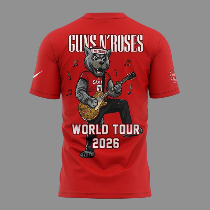 Exclusive Shirt Guns N' Roses x NC State Football - World Tour 2026 T-Shirt | EK28