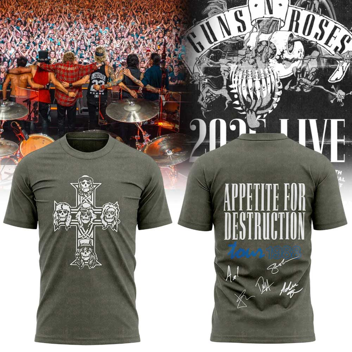 Exclusive Shirt Guns N' Roses x NC State Football - World Tour 2026 T-Shirt | OO23