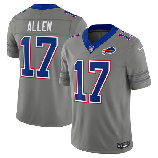 Men's Josh Allen Gray Buffalo Bills Nickel City Vapor F.U.S.E. Stitched Limited Jersey | QH28