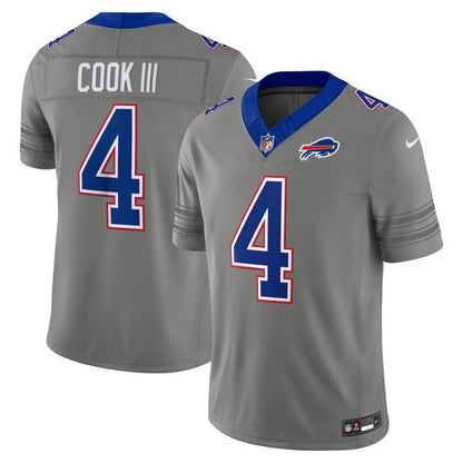Men's James Cook III Gray Buffalo Bills City Vapor F.U.S.E. Stitched Limited Jersey | KU59