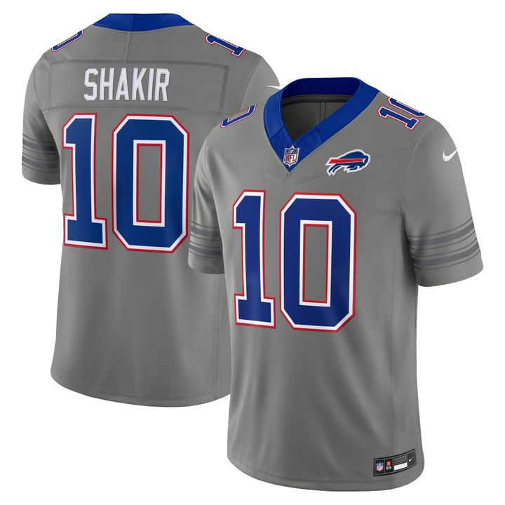 Men's Khalil Shakir Gray Buffalo Bills City Vapor F.U.S.E. Stitched Limited Jersey | JA67