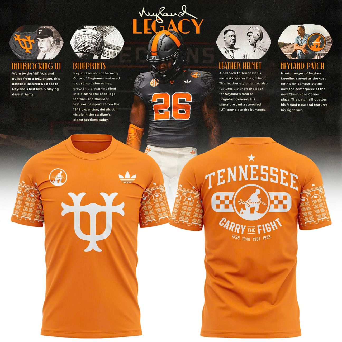 Tennessee Volunteers Neyland Legacy Orange T-Shirt | KR39