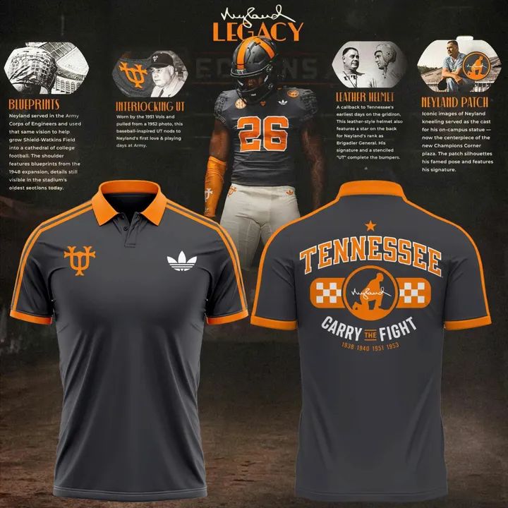 Unisex Adidas Charcoal Tennessee Football Neyland Legacy Polo Shirt | EH65