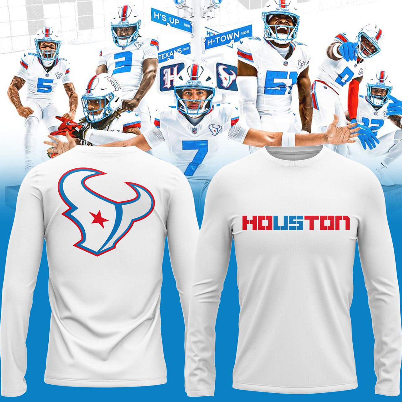 Houston Texans Rivalries By the H. For the H. 2026 Long Tee  | DV48