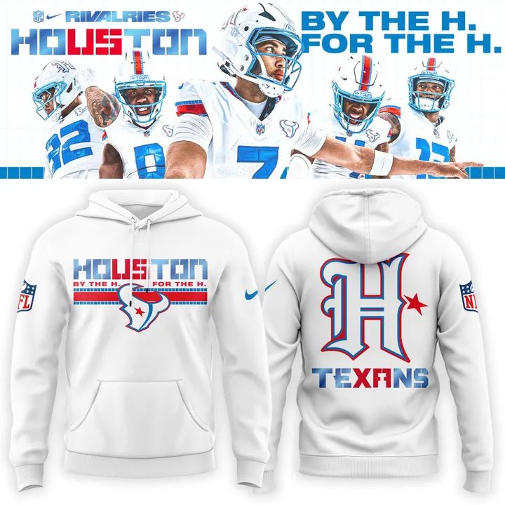 Houston Texans Rivalries By the H. For the H. 2026 Hoodie - White | HT83