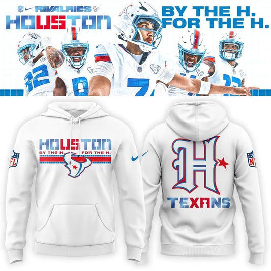 Houston Texans Rivalries By the H. For the H. 2026 Hoodie - White | HT83