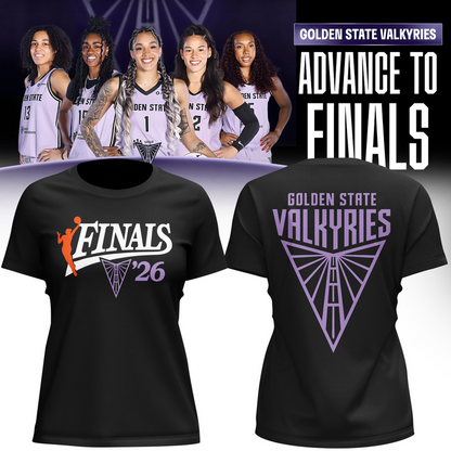 02.(Women's)Limited edition Golden State Valkyries 2026 WNBA Finals T-Shirt- Black