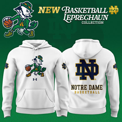Notre Dame Fighting Irish Basketball Leprechaun Limited Editions Hoodie - White