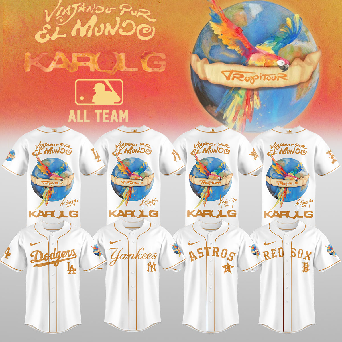 Karol G x MLB - Nos Vamos de Tour JERSEY(All Team ) | VP90