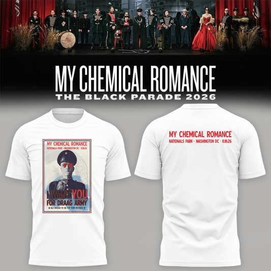 Limited Edition MCR Long Live The Black Parade Tour US 2026 At Washington, D.C Tshirt | XS19