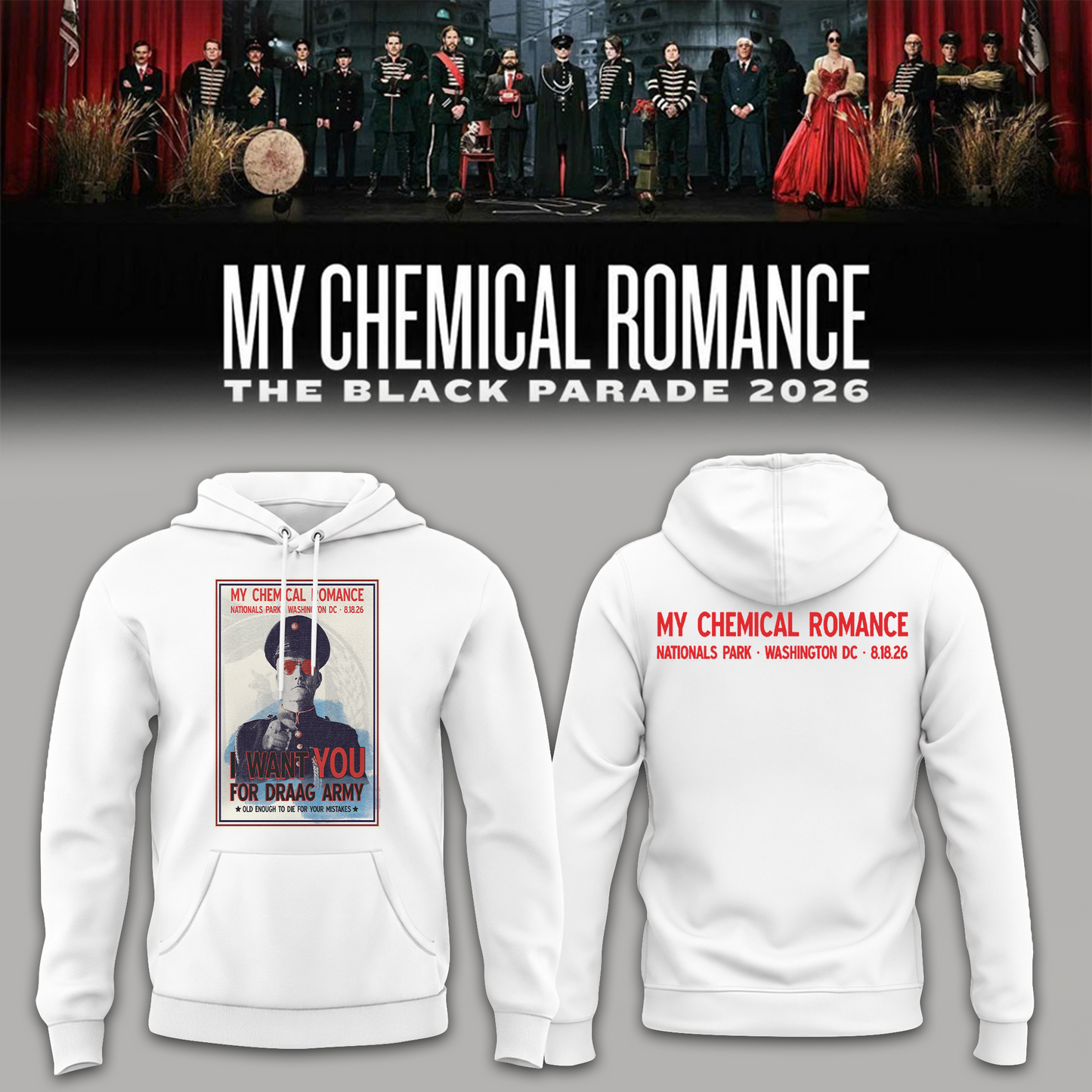 Limited Edition MCR Long Live The Black Parade Tour US 2026 At Washington, D.C Hoodie | TS49
