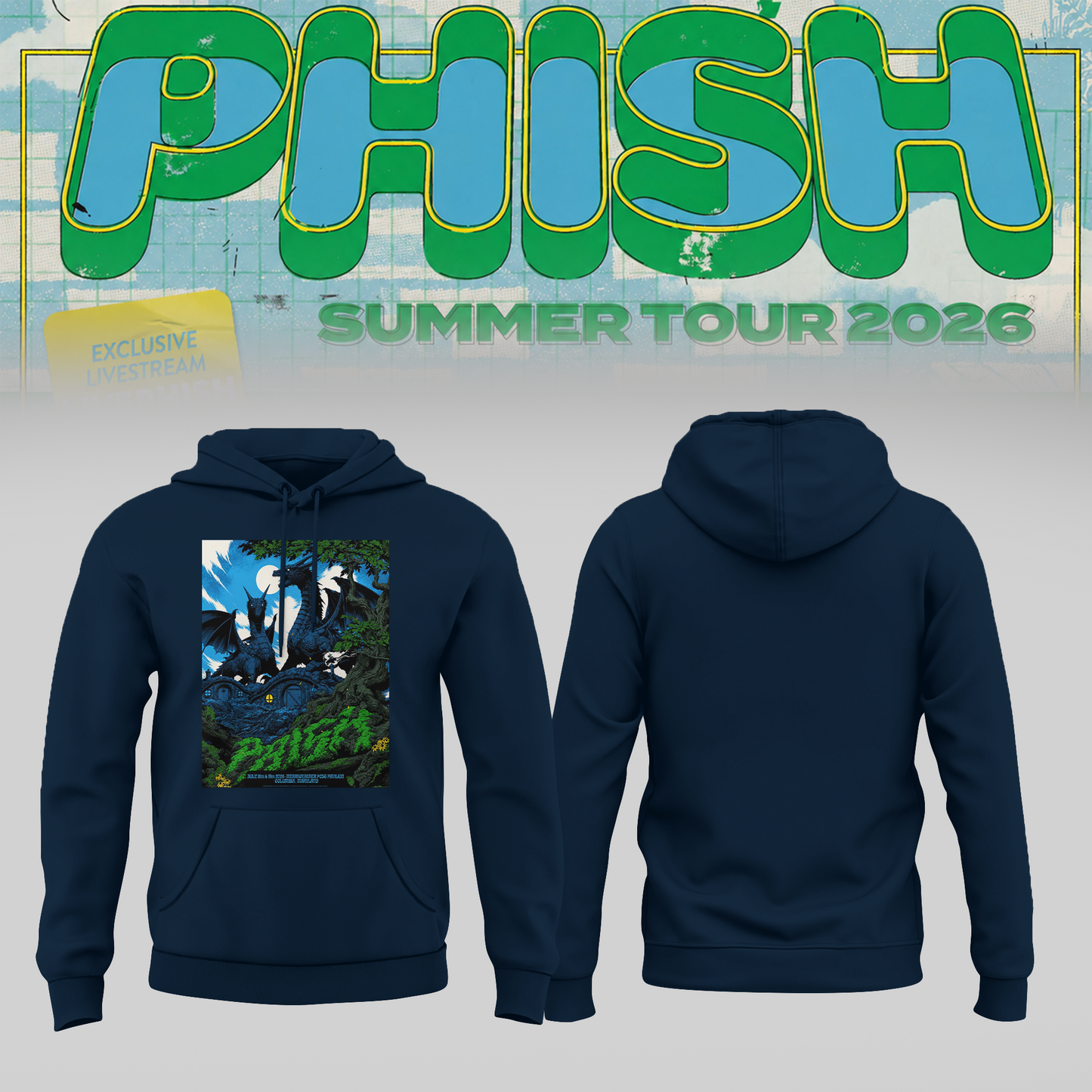 Limited Edition Phish Summer Tour 2026 Columbia MD Tour Merch Hoodie | AT99