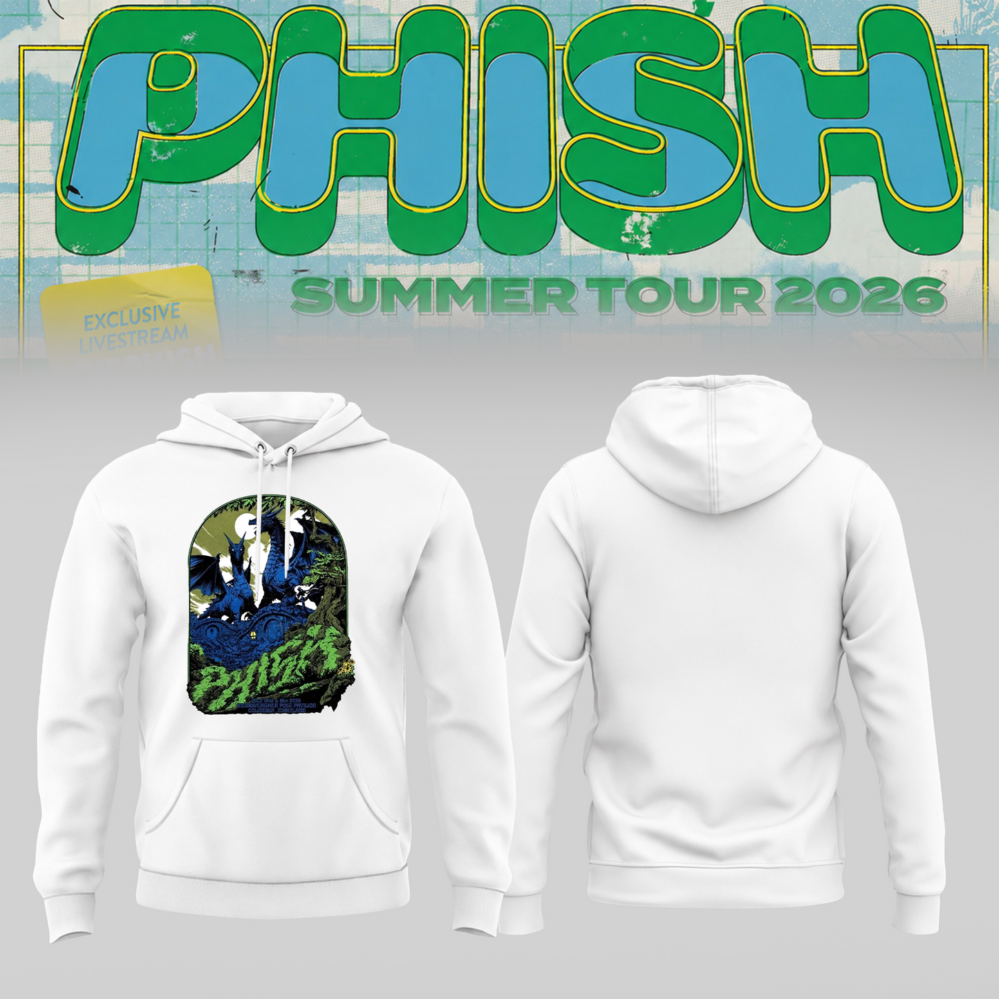 Limited Edition Phish Summer Tour 2026 Columbia MD Vintage Hoodie | HL69