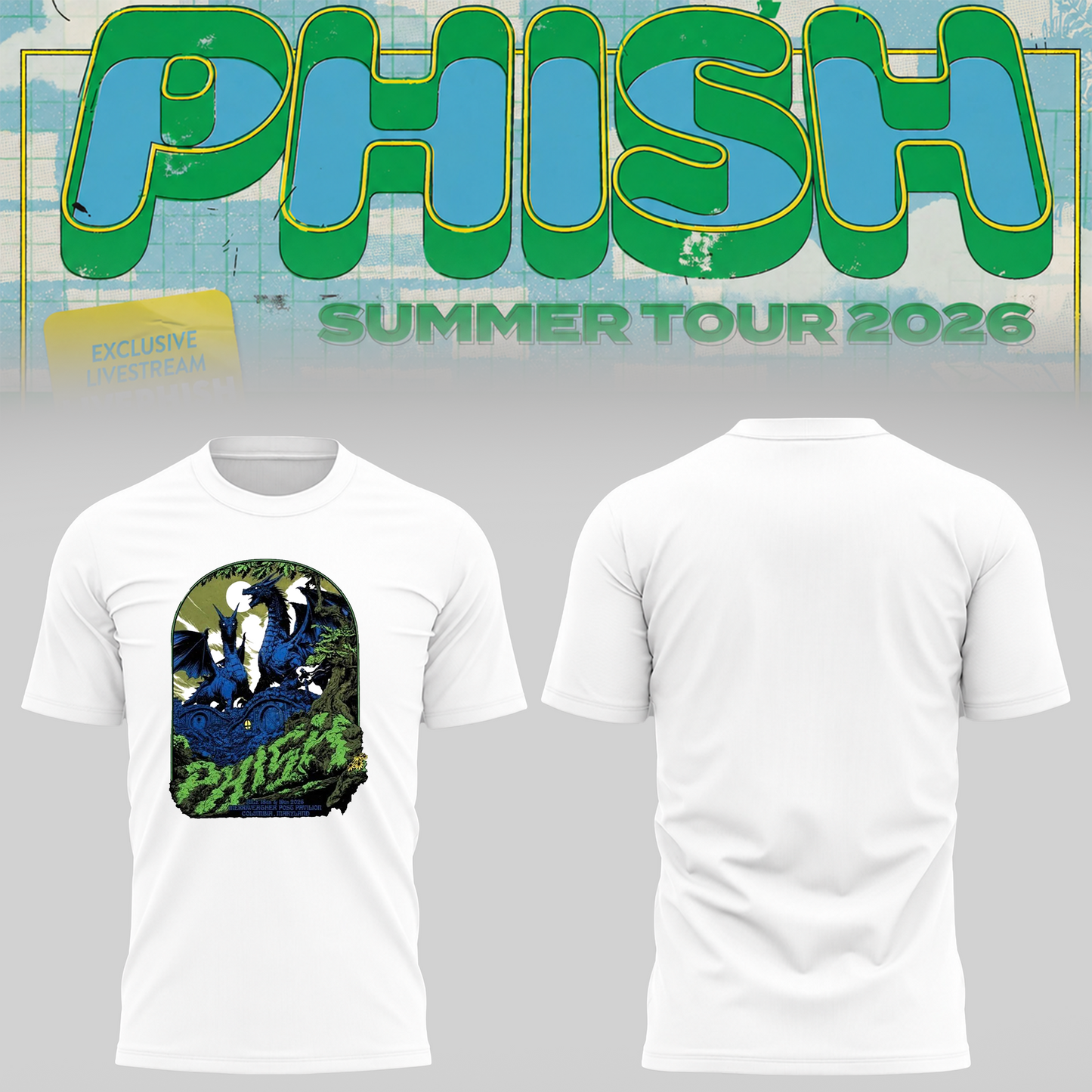 Limited Edition Phish Summer Tour 2026 Columbia MD Graphic T-Shirt | CR80