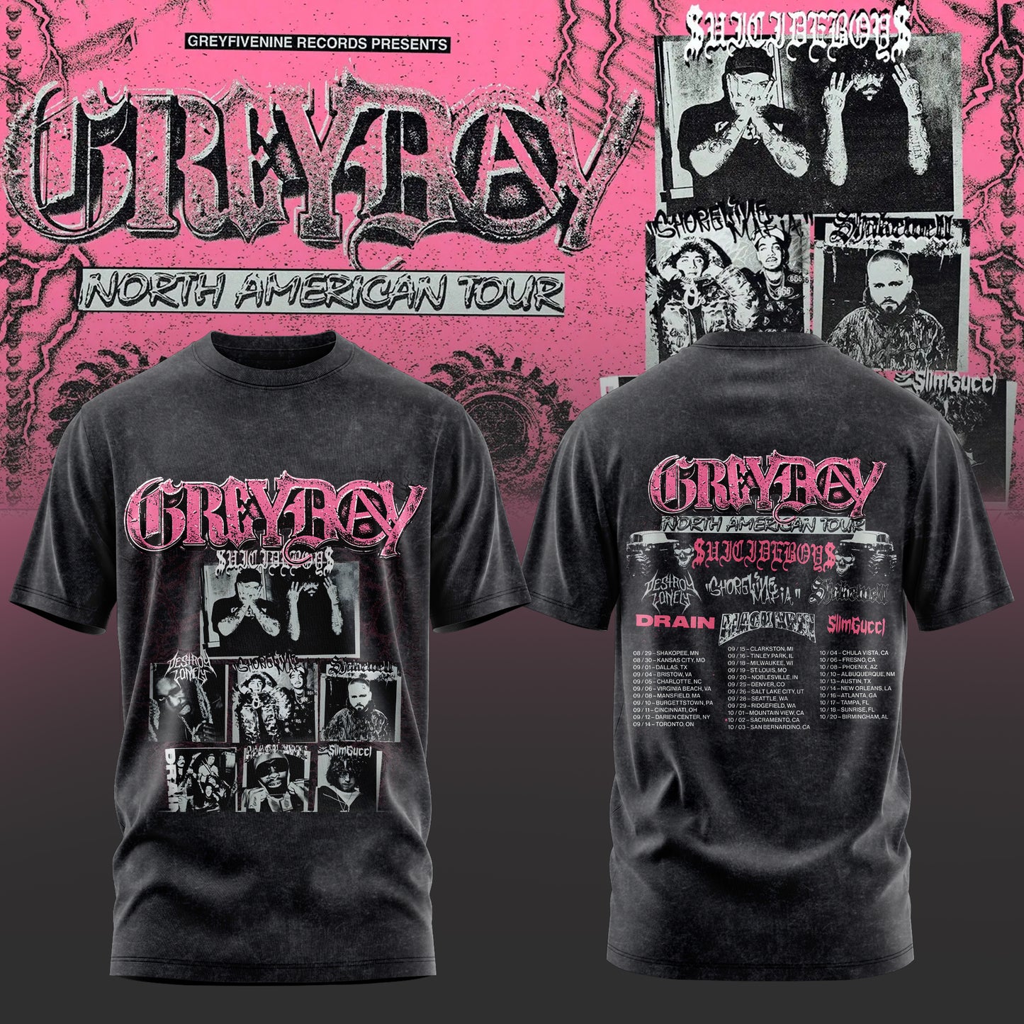 SuicideBoyS: Grey Day Tour 2026 Merch Limited T-Shirt | WY54