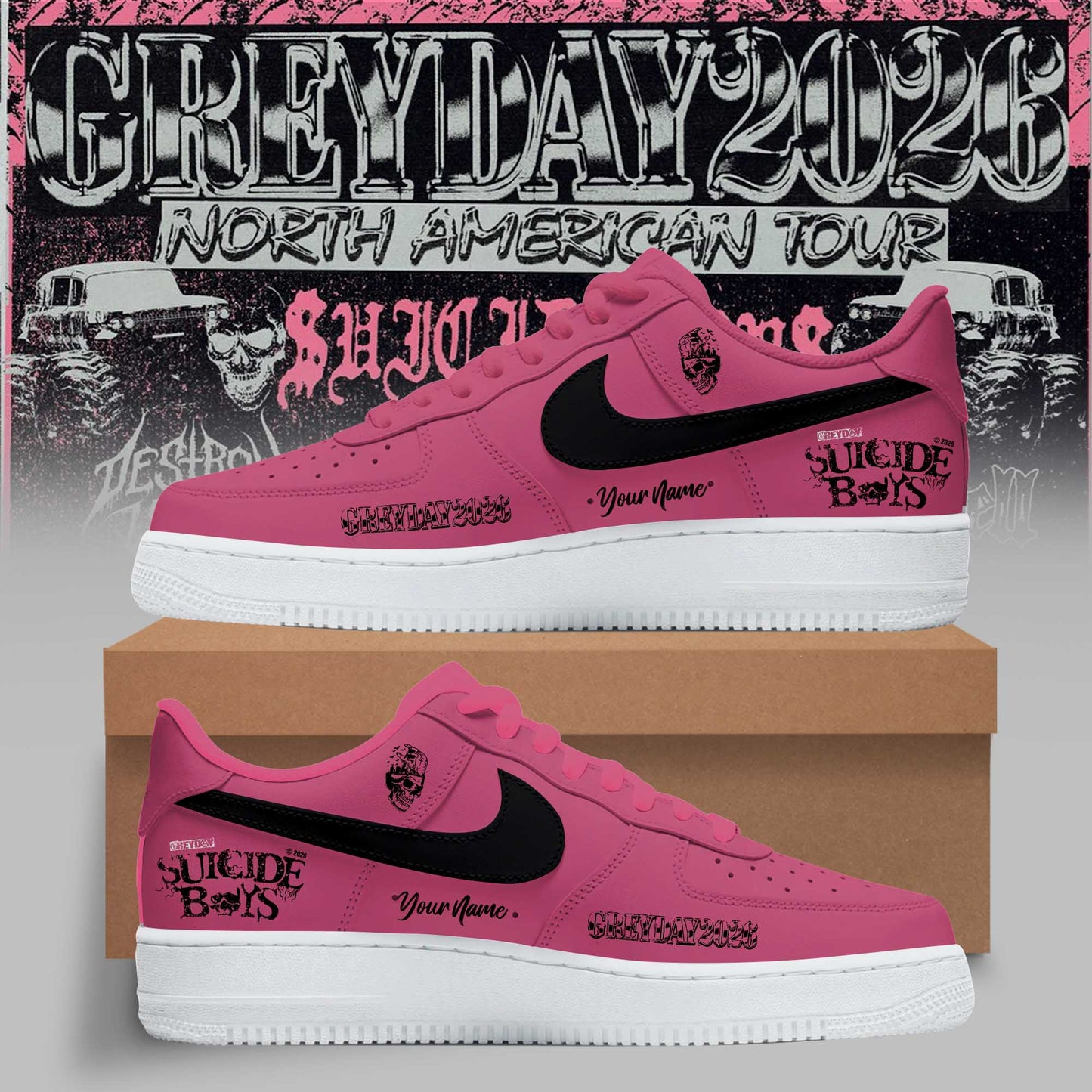 SuicideBoyS Greyday Tour 2026 Merch - North American Tour AF1 Shoes | CZ21