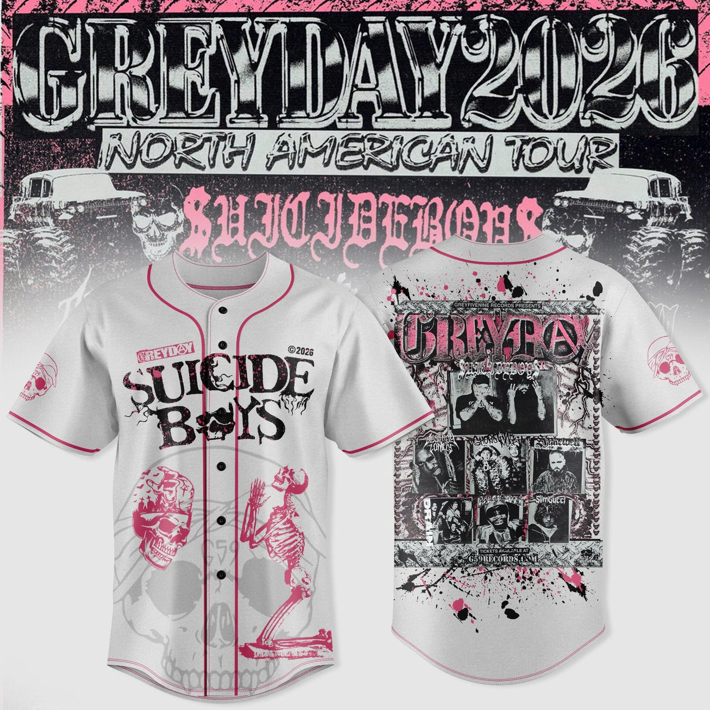 SuicideBoyS Greyday Tour 2026 Merch - North American Tour Jersey | EM36