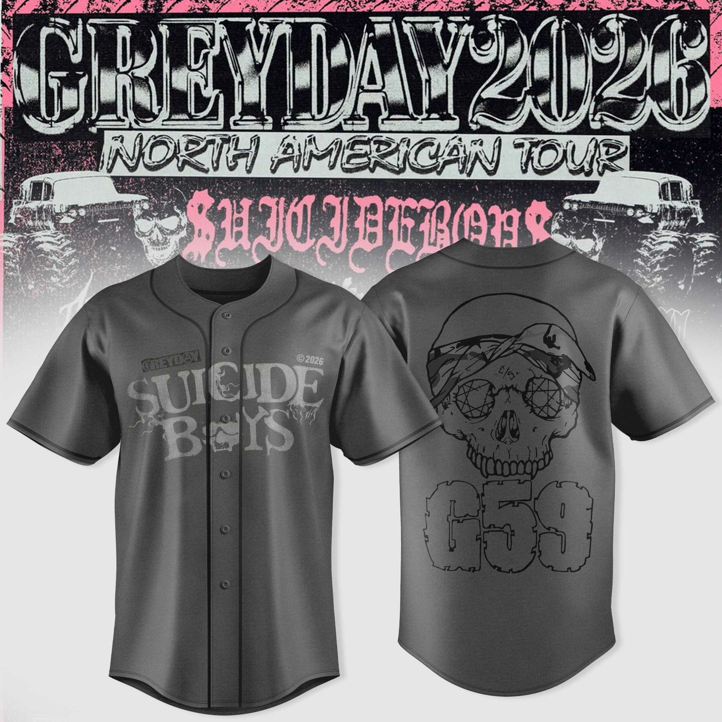 SuicideBoyS Greyday Tour 2026 Merch - North American Tour Jersey | XK93