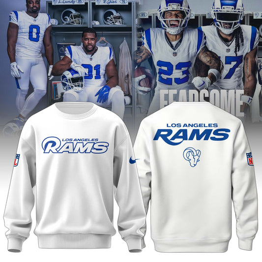 LAR Rams Classic Sol White Sweatshirt | JA35