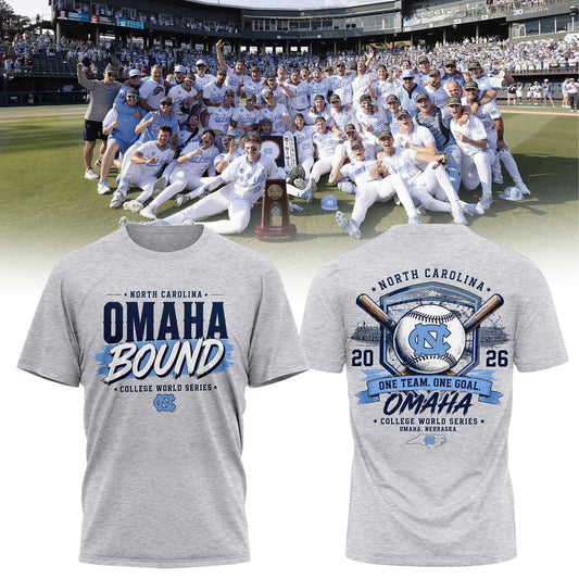 Diamond Heels - Headed to Omaha - 2026 NCAA Baseball Men's College World Series T-Shirt | BY10
