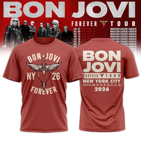 Bon Jovi Forever Tour 2026 Limited Edition T-Shirt Fan Gift